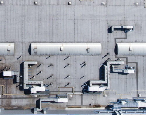 aerial view of factory