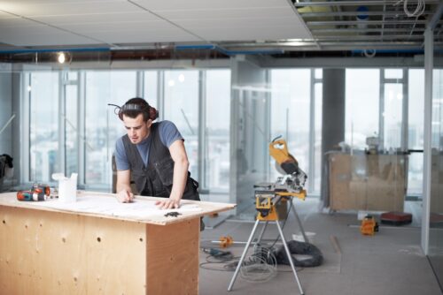 Trying to bring his ideas to life.